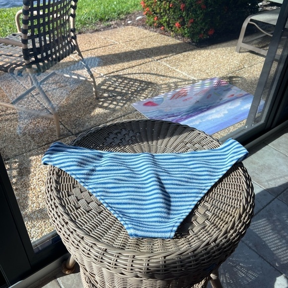 NEW J.Crew Blue White Ottoman Striped Ribbed Cheeky Bottom Swim XXL BF210 - Picture 7 of 15